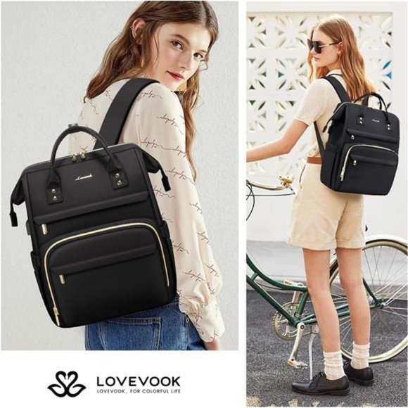 Laptop Backpack,15.6 Inch Professional Womens Purse Computer Bag Nurse Backpack - Picture 6 of 7